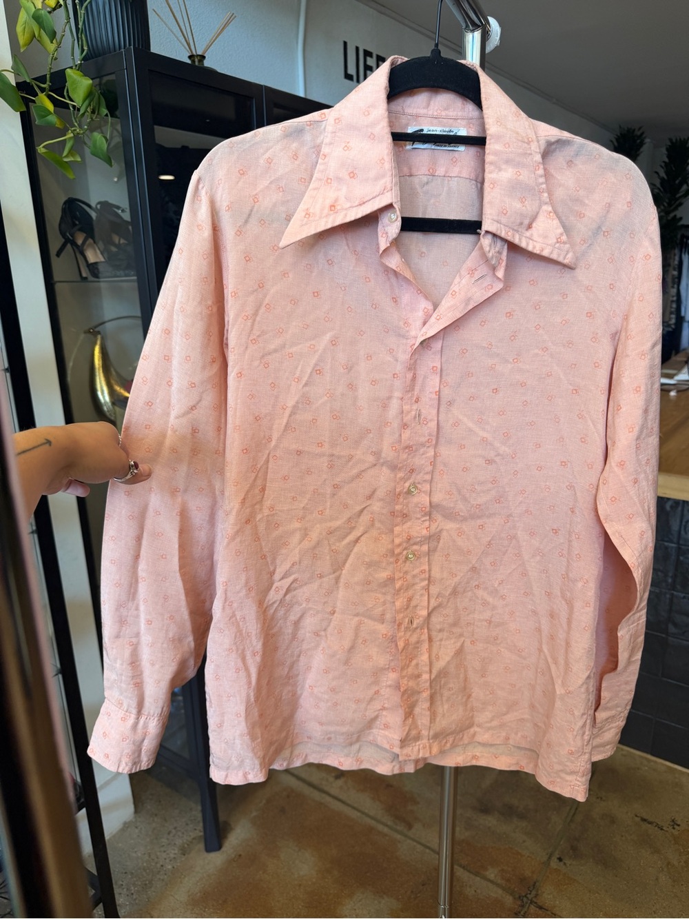 Vintage Jean-Louis Tréfequel (Made in France) Light Pink Button-Down Shirt